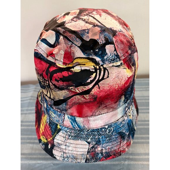 Abstract Graffiti Tattoo Multicolor Print Bucket Hat By Carbon Elements Sun Fish - Picture 4 of 7